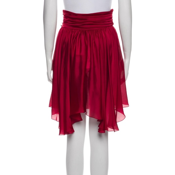 Alexandre Vauthier Red Featherweight 100% Silk Knee-Length Skirt * NEW * 65% OFF - Picture 8 of 8